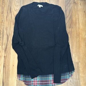 J.Crew light sweater with plaid detail